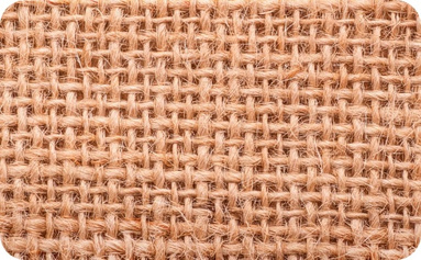 Open woven natural-fibre textile texture shown in the Syntera presentation